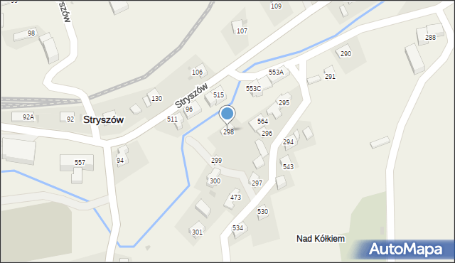 Stryszów, Stryszów, 298, mapa Stryszów