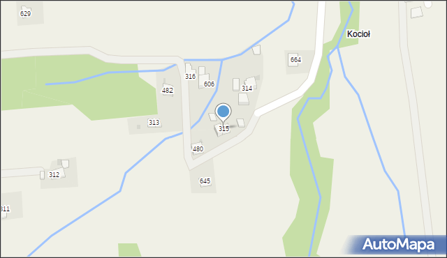 Stryszów, Stryszów, 315, mapa Stryszów