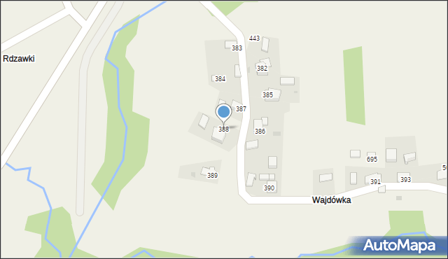 Stryszów, Stryszów, 388, mapa Stryszów