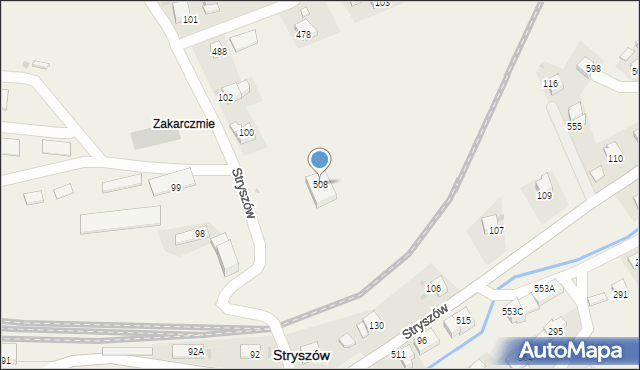 Stryszów, Stryszów, 508, mapa Stryszów