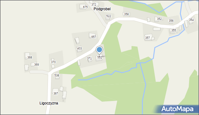 Stryszów, Stryszów, 551, mapa Stryszów