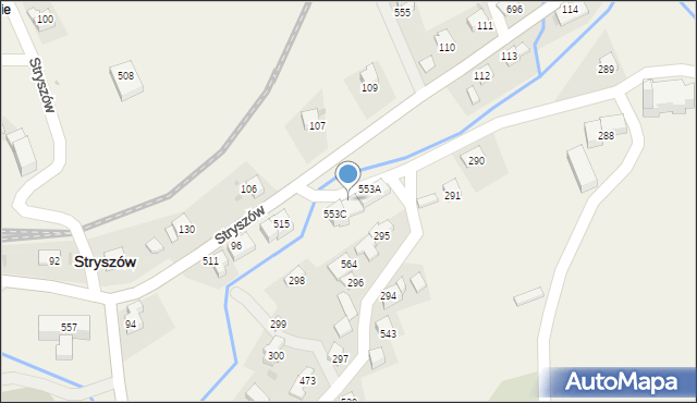 Stryszów, Stryszów, 553B, mapa Stryszów