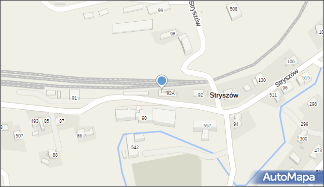 Stryszów, Stryszów, 92B, mapa Stryszów