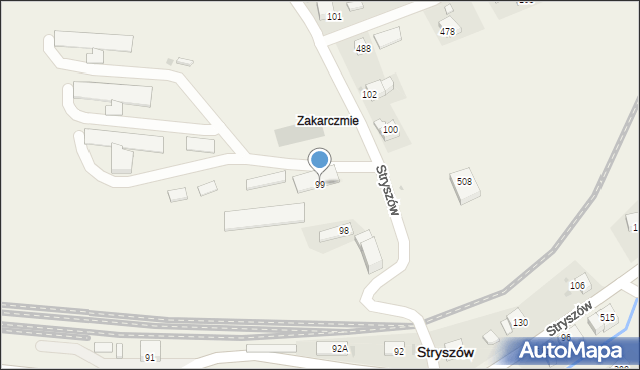 Stryszów, Stryszów, 99, mapa Stryszów