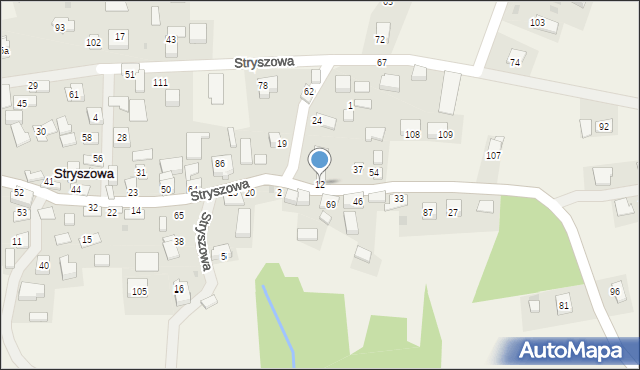 Stryszowa, Stryszowa, 12, mapa Stryszowa