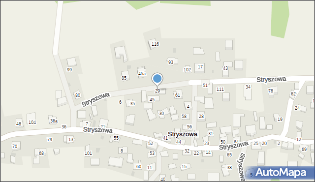 Stryszowa, Stryszowa, 29, mapa Stryszowa