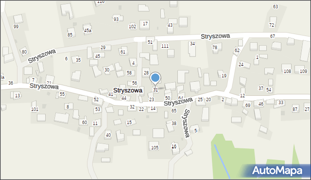 Stryszowa, Stryszowa, 31, mapa Stryszowa