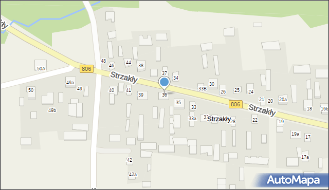 Strzakły, Strzakły, 36, mapa Strzakły