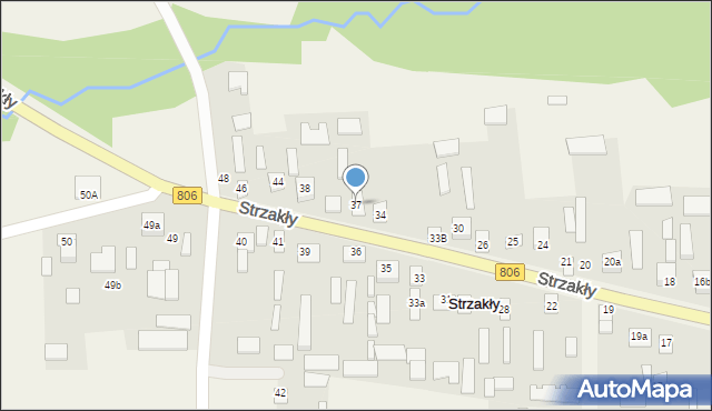 Strzakły, Strzakły, 37, mapa Strzakły