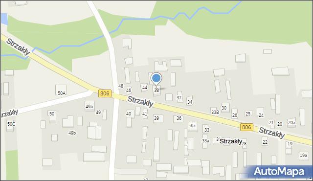 Strzakły, Strzakły, 38, mapa Strzakły