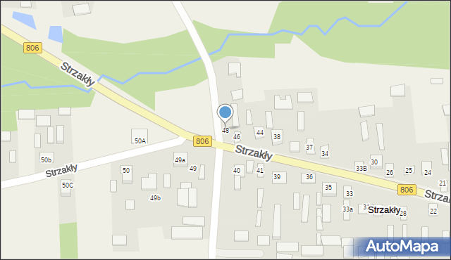 Strzakły, Strzakły, 48, mapa Strzakły