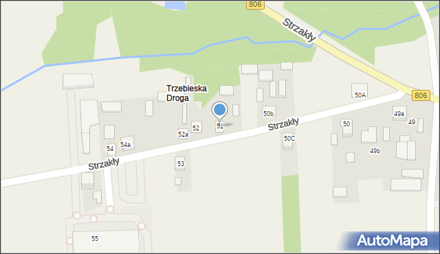 Strzakły, Strzakły, 51, mapa Strzakły