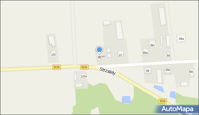 Strzakły, Strzakły, 86, mapa Strzakły