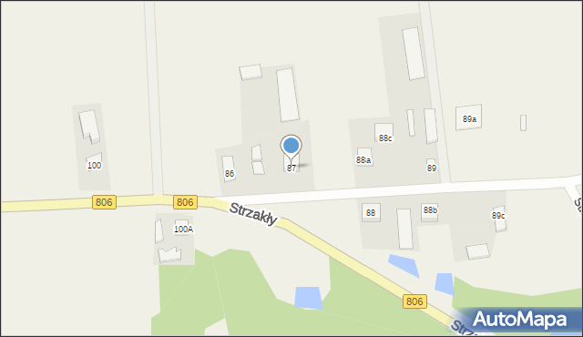 Strzakły, Strzakły, 87, mapa Strzakły