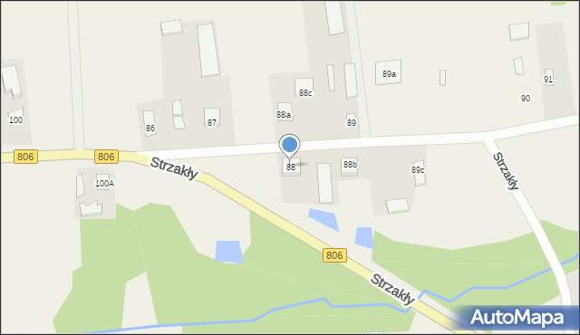 Strzakły, Strzakły, 88, mapa Strzakły