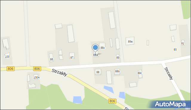 Strzakły, Strzakły, 88a, mapa Strzakły