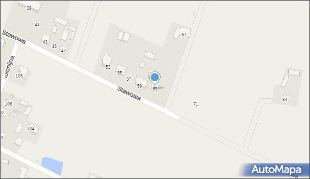Strzała, Stawowa, 65, mapa Strzała