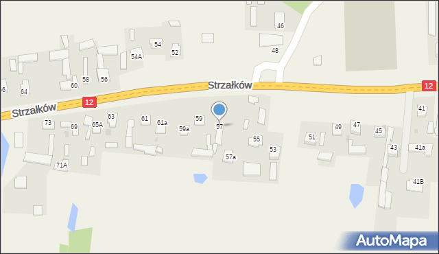 Strzałków, Strzałków, 57, mapa Strzałków