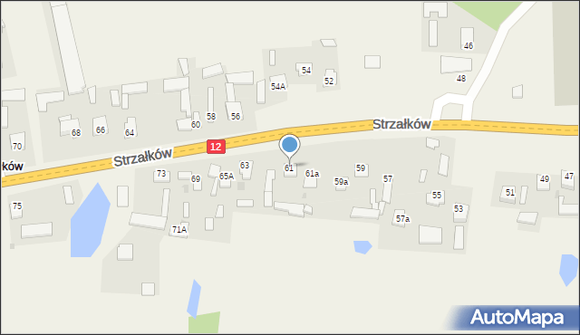 Strzałków, Strzałków, 61, mapa Strzałków