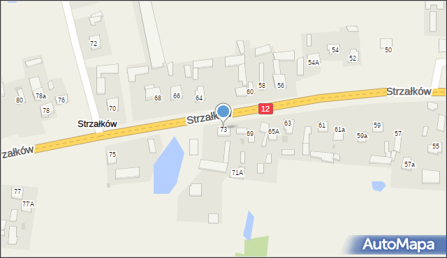 Strzałków, Strzałków, 73, mapa Strzałków