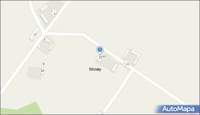 Strzały, Strzały, 12, mapa Strzały