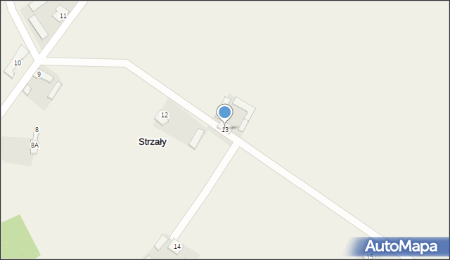 Strzały, Strzały, 13, mapa Strzały