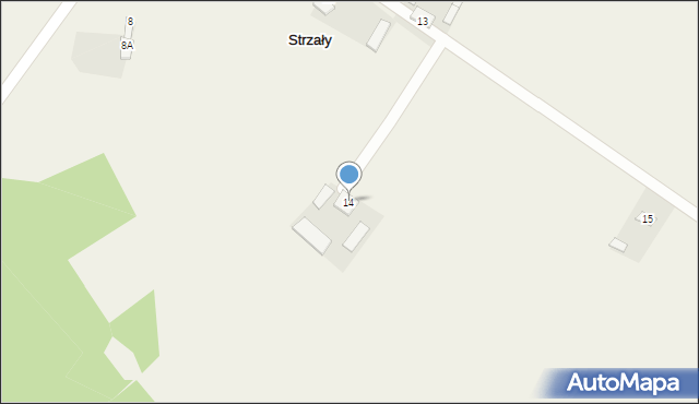 Strzały, Strzały, 14, mapa Strzały