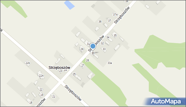 Strzęboszów, Strzęboszów, 30, mapa Strzęboszów