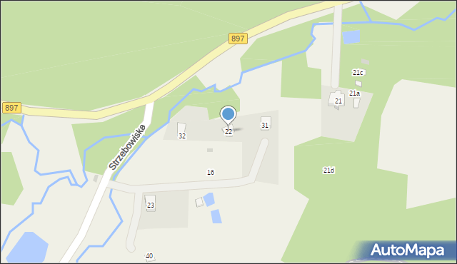 Strzebowiska, Strzebowiska, 22, mapa Strzebowiska