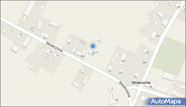 Strzeczona, Strzeczona, 14, mapa Strzeczona