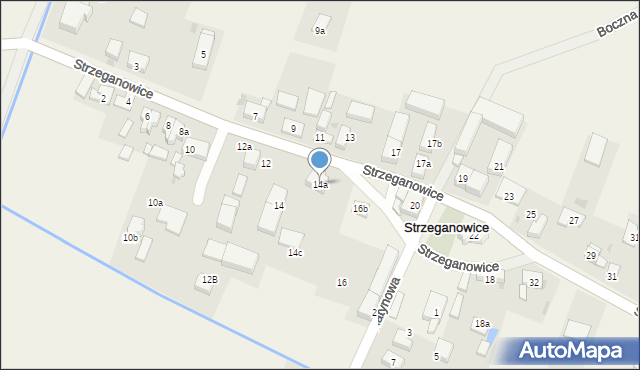 Strzeganowice, Strzeganowice, 14a, mapa Strzeganowice