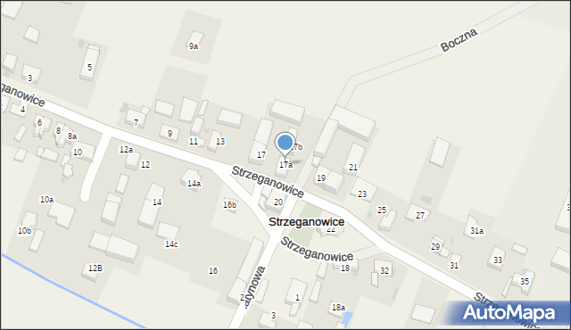 Strzeganowice, Strzeganowice, 17a, mapa Strzeganowice