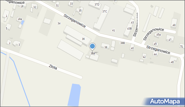 Strzeganowice, Strzeganowice, 38a, mapa Strzeganowice