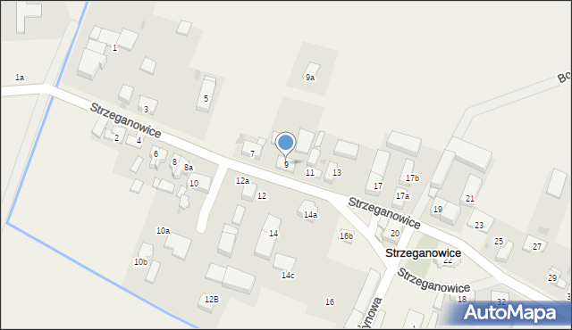 Strzeganowice, Strzeganowice, 9, mapa Strzeganowice