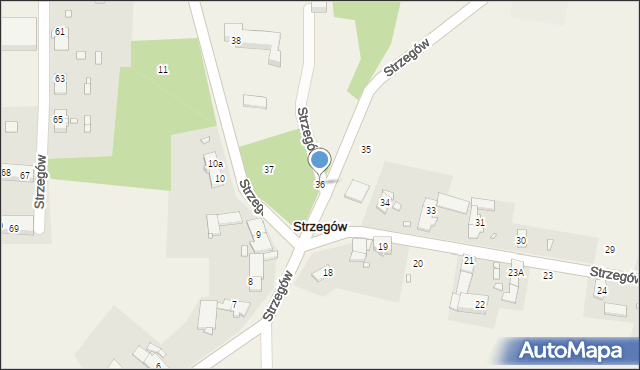 Strzegów, Strzegów, 36, mapa Strzegów