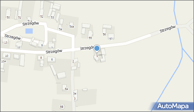 Strzegów, Strzegów, 1, mapa Strzegów