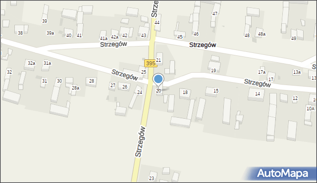 Strzegów, Strzegów, 20, mapa Strzegów