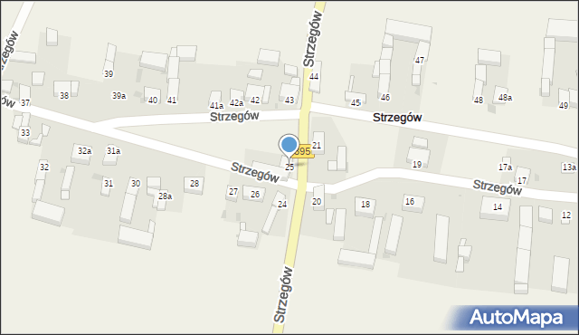 Strzegów, Strzegów, 25, mapa Strzegów