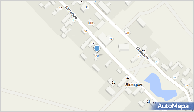 Strzegów, Strzegów, 20, mapa Strzegów