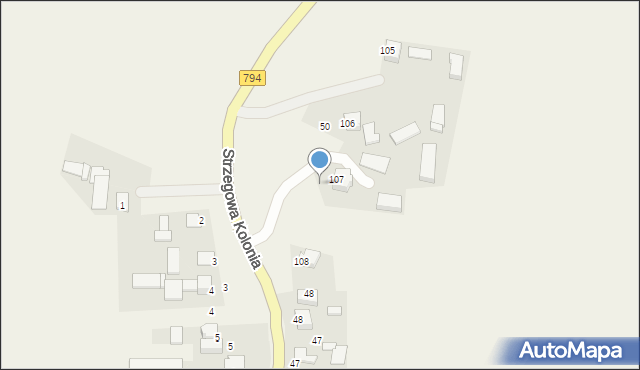 Strzegowa, Strzegowa Kolonia, 49, mapa Strzegowa