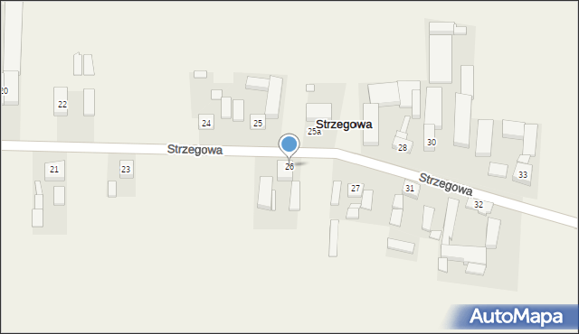 Strzegowa, Strzegowa, 26, mapa Strzegowa