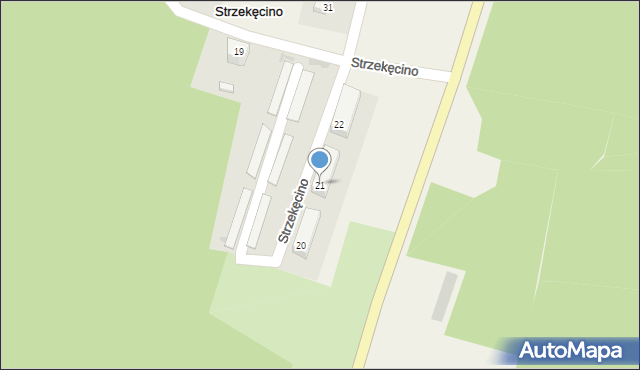 Strzekęcino, Strzekęcino, 21, mapa Strzekęcino