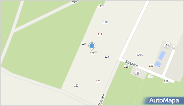 Strzelce, Strzelce, 121, mapa Strzelce