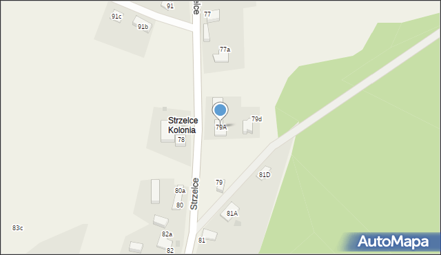 Strzelce, Strzelce, 79A, mapa Strzelce