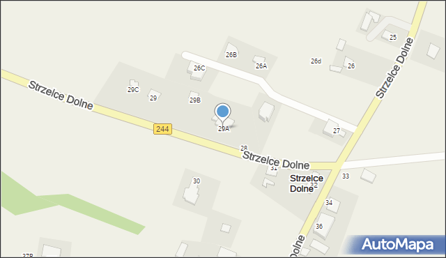 Strzelce Dolne, Strzelce Dolne, 29A, mapa Strzelce Dolne