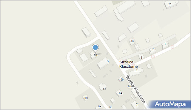 Strzelce Klasztorne, Strzelce Klasztorne, 5a, mapa Strzelce Klasztorne