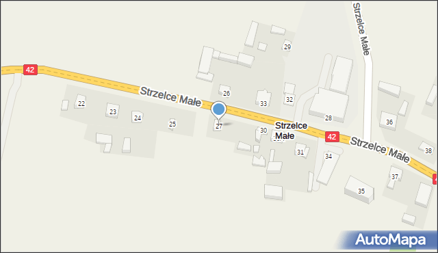 Strzelce Małe, Strzelce Małe, 27, mapa Strzelce Małe