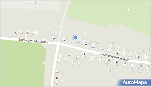 Strzelce Opolskie, Strzelców Bytomskich, 74, mapa Strzelce Opolskie