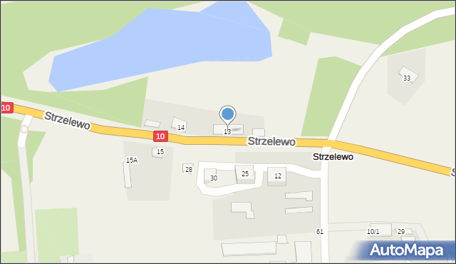 Strzelewo, Strzelewo, 13, mapa Strzelewo