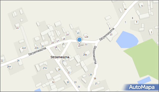 Strzemeszna, Strzemeszna, 12, mapa Strzemeszna